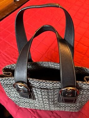Coach Vintage Gray and Black Signature Canvas Soho bag